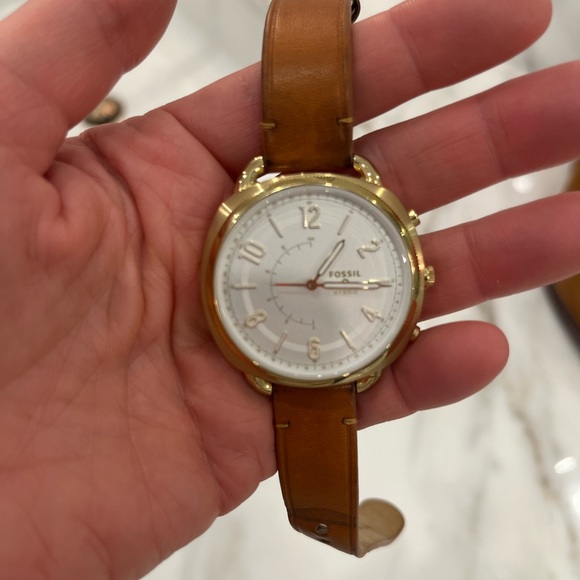 Fossil hybrid smart watch brown leather gold watch - Picture 3 of 6
